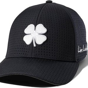 NEW Black Clover Live Lucky Perf 9 Black Fitted S/M Golf Hat/Cap