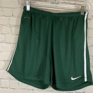 Nike Youth Girls 413185 Large Hunter Green White Soccer Shorts With Liner NWT