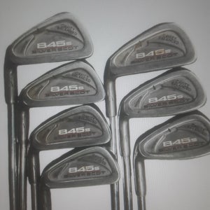 Used Men's 845s Silver Scot Left Hand Iron Set Stiff Flex 7 Pieces Steel Shaft