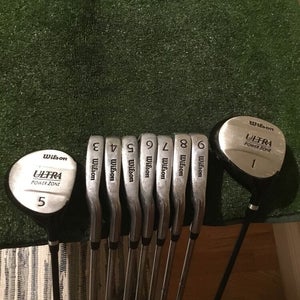 Wilson Ultra Power Zone Full Set Driver 5 Woods 3-9 Irons Steel / Graphite