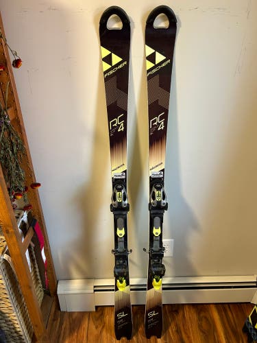 Used Fischer RC4 World Cup SL 158cm Skis + Z17 Bindings