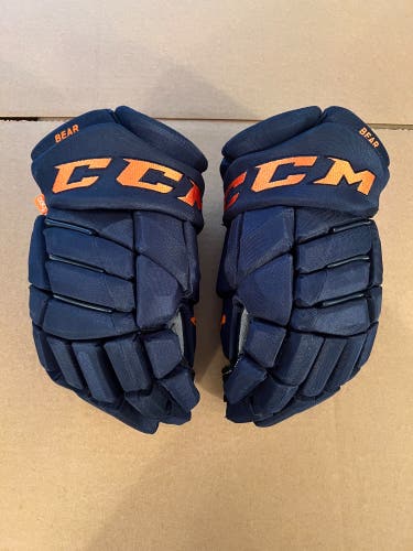 CCM HGPJS XP Ethan Bear Edmonton Oilers Pro Stock Hockey Gloves Size 14