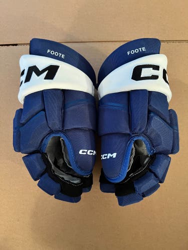 CCM HGQL Cal Foote Tampa Bay Lightning Pro Stock Hockey Gloves Size 15