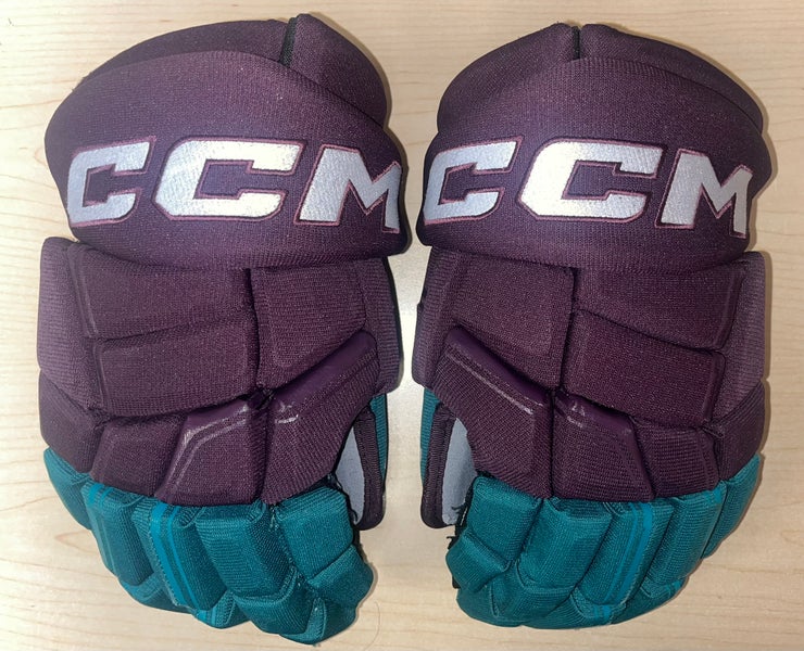 CCM Anaheim Mighty Ducks 30th Anniversary Pro Stock Hockey Gloves 14” HGQL