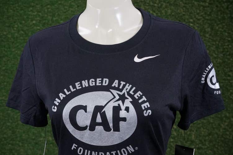 WOMENS MEDIUM CAF CHALLENGE ATHLETES FOUNDATION NIKE QUICK TEE SHIRT BLACK, NWT