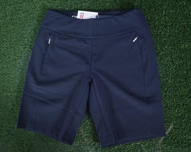 WOMEN'S SMALL CUTTER & BUCK PACIFIC PERFORMANCE PULL ON SHORTS LIBERTY NAVY, NWT