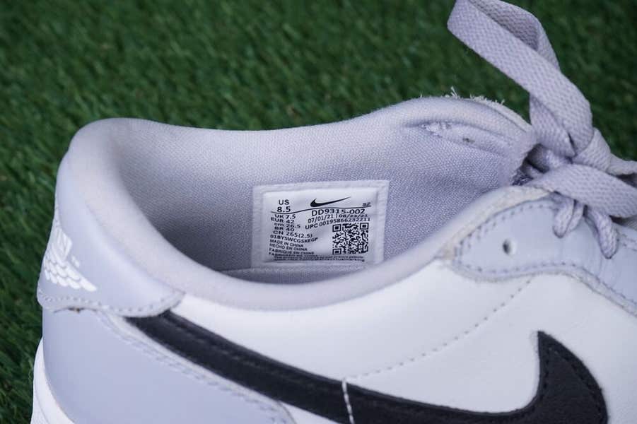 NIKE AIR JORDAN 1 LOW MENS 8.5 GOLF SHOES, WOLF GREY
