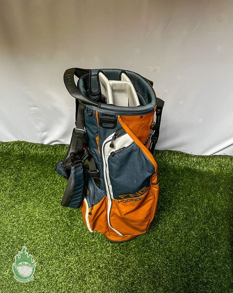 Used PING Hoofer Lite Gold/Blue/White Golf Stand Bag Dual Backpack Straps