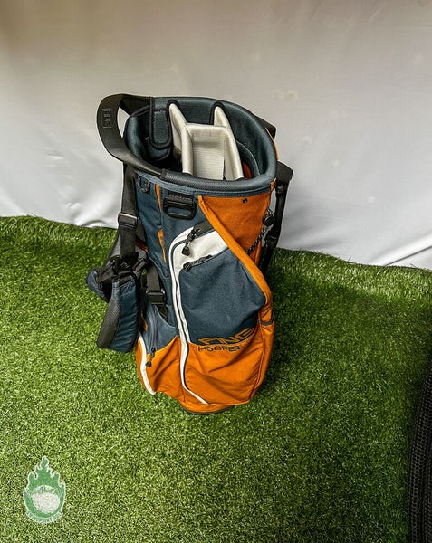 Used PING Hoofer Lite Gold/Blue/White Golf Stand Bag Dual Backpack Straps