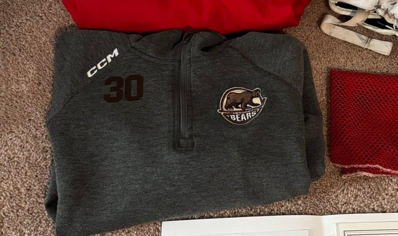 Hunter Shepard Hershey Bears Player Worn Warm Up Hoodie COA