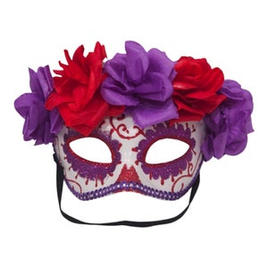 Floral Ghost Halloween - Masquerade Flower Eye - Dia De Los Muertos Mask