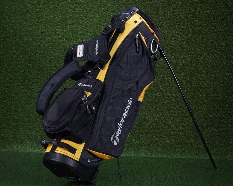 TAYLORMADE TM TK STAND BAG 6 WAY DIVIDERS GOLF BAG, BLACK / YELLOW