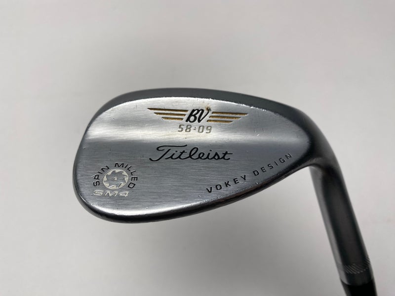 Titleist Vokey Spin Milled SM4 Chrome Lob Wedge LW 58* 9 Bounce Wedge Steel RH