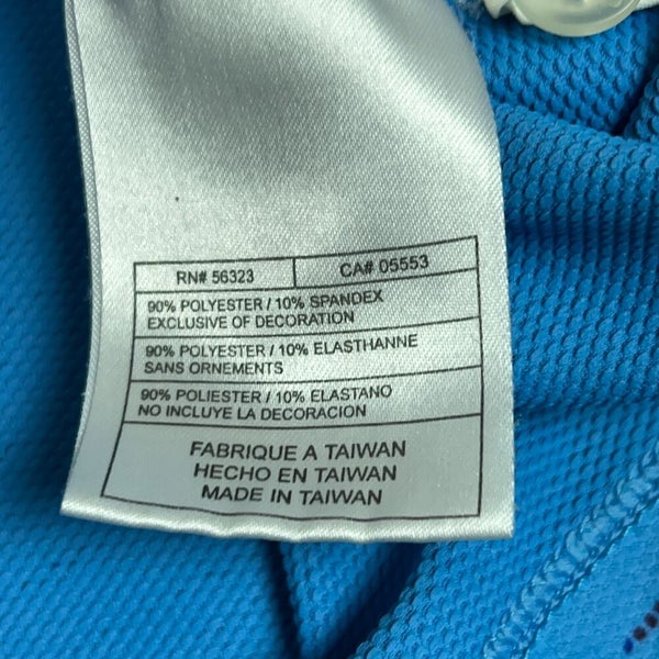 Nike Mens Polo Shirt Extra Large Golf Blue Striped Sports Swoosh Performance Top