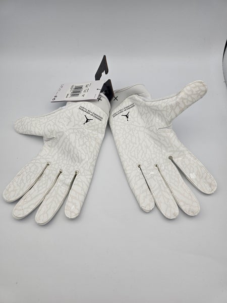 Nike Air Jordan Fly Lock Football Gloves White FD5992-102 Men's Size XL
