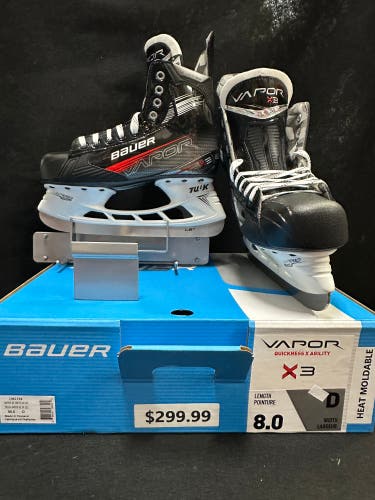 Size 8 New Senior Bauer Regular Width Vapor 3X Hockey Skates