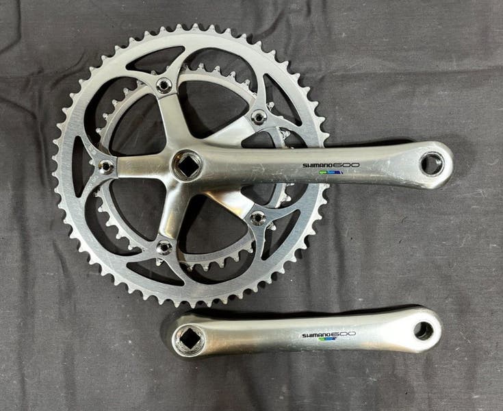 SHIMANO 600 FC-6400 クランクアーム 175mm Shimano 600 Crank Set FC-6400 172.5mm 52/39 Double 130 BCD