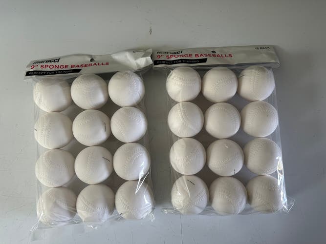 New Marucci Sponge Baseballs - Two 12 Packs - 24 Total - Training Baseballs