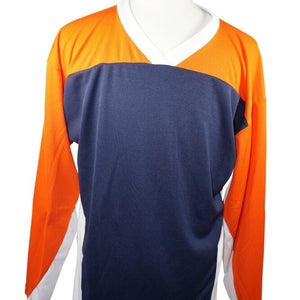 Adult Small - Xtreme Basics Sr S - Blue Orange Wht - Ice Or Roller Hockey Jersey