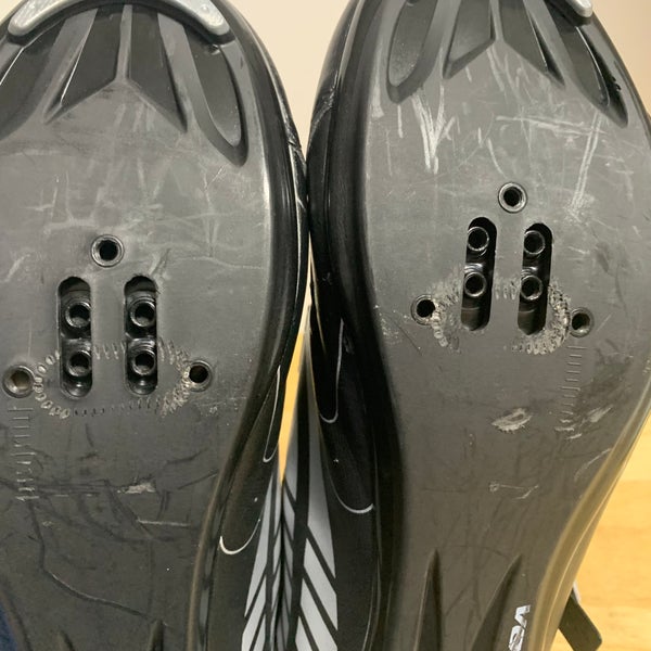 Venzo MX Three Strap Cycling Bicycle Bike Shoes Black & White, Mens US 11 EU 46