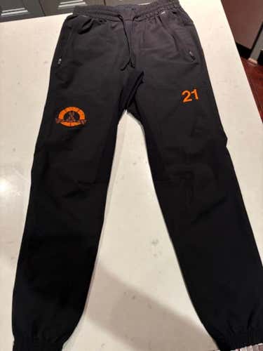 Pre-owned Lululemon Detroit Compuware Black Warm Up Pants Size Small