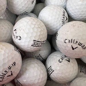 100 White Callaway Range Balls With Black Practice Stripe.   AA Value Balls