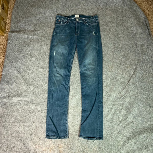 Hudson Women Jeans 30 Blue Denim Pant Straight Distressed Capsule Everyday USA
