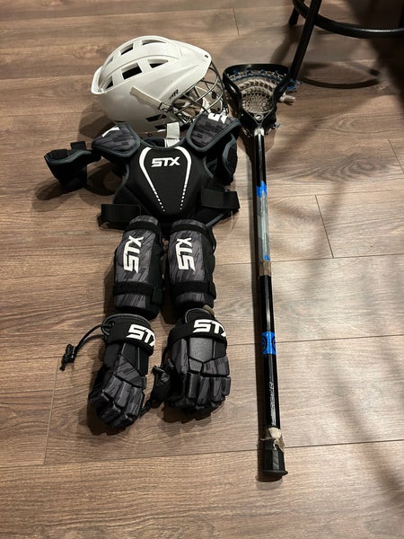 Youth Xs lacrosse equipment. Full equipment set up. Meets NOCSAE