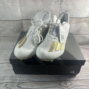 Adidas Adizero Football Cleats White Gold Metallic GX5122 Mens Size 11 NWT