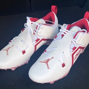 NEW Nike Jordan Alpha Menace Pro OU Oklahoma Sooners PE Football Cleats FJ4985-106 Size 13.5