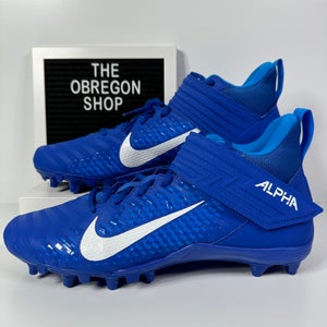 NIKE ALPHA MENACE VARSITY 2 GAME ROYAL MENS FOOTBALL CLEATS SIZE 12 BLUE WHITE NEW