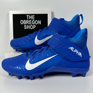 NIKE ALPHA MENACE VARSITY 2 GAME ROYAL MENS FOOTBALL CLEATS SIZE 11 BLUE WHITE NEW