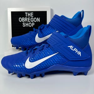 NIKE ALPHA MENACE VARSITY 2 GAME ROYAL MENS FOOTBALL CLEATS SIZE 11.5 BLUE WHITE NEW