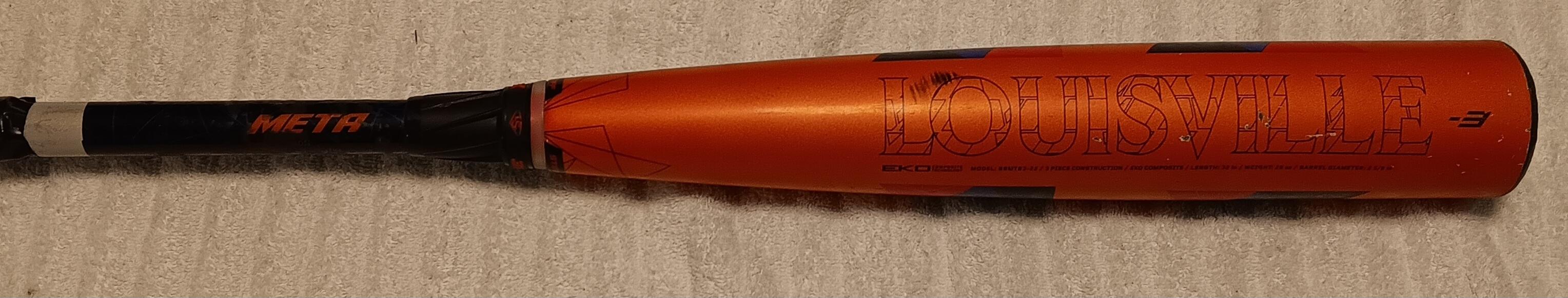 Used 2023 Louisville Slugger Meta BBCOR Certified Bat (-3) Composite 29 oz 32"