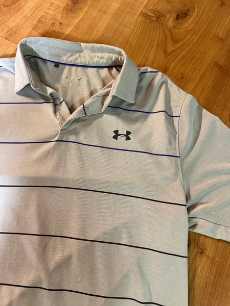 Gray Striped Men's Under Armour Shirt