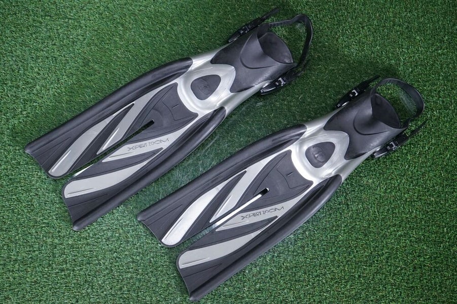 TUSA XPERT ZOOM SPLIT FIN SCUBA DIVING FINS FLIPPERS GRAY, ADJUSTABLE L - XL
