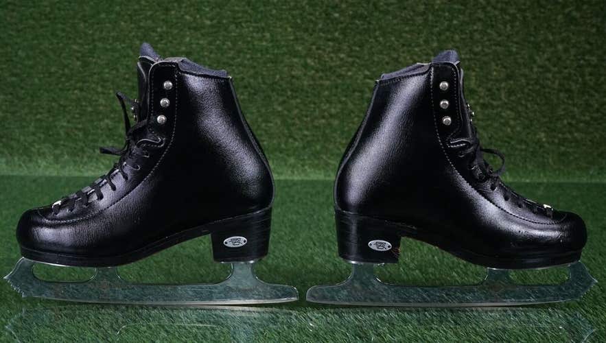 RIEDELL MOTION JR 25 YOUTH ICE SKATES US 2.5 WIDE, BLACK ~ L@@K!!