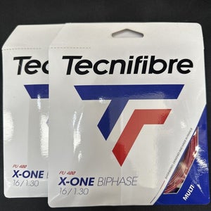 Tecnifibre X-One Biphase 16g Tennis String Red (2 pack)