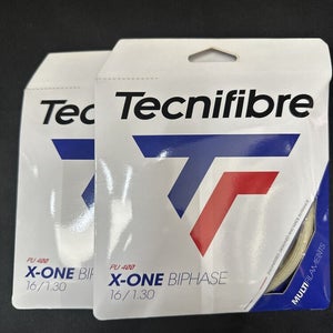 Tecnifibre X-One Biphase 16 Gauge 1.30mm Tennis String NEW Natural (2-pack)
