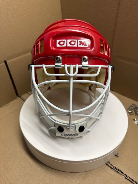 VINTAGE CCM HT2 LARGE MIKE VERNON CALGARY FLAMES HOCKEY HELMET