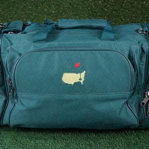 VINTAGE THE MASTERS GOLF TOURNAMENT HEAVY DUTY CANVAS DUFFLE TRAVEL BAG, GREEN