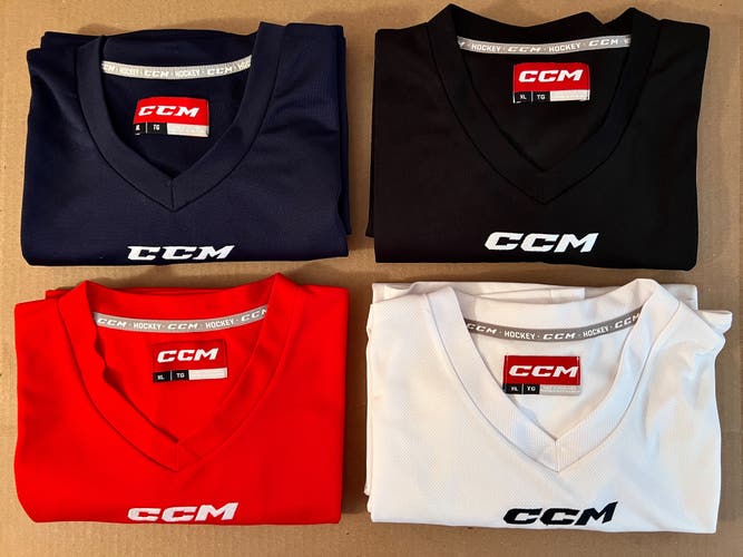 Lot Of 4 CCM 5000 Practice Jerseys Senior Size XL Navy,Black,Red,White