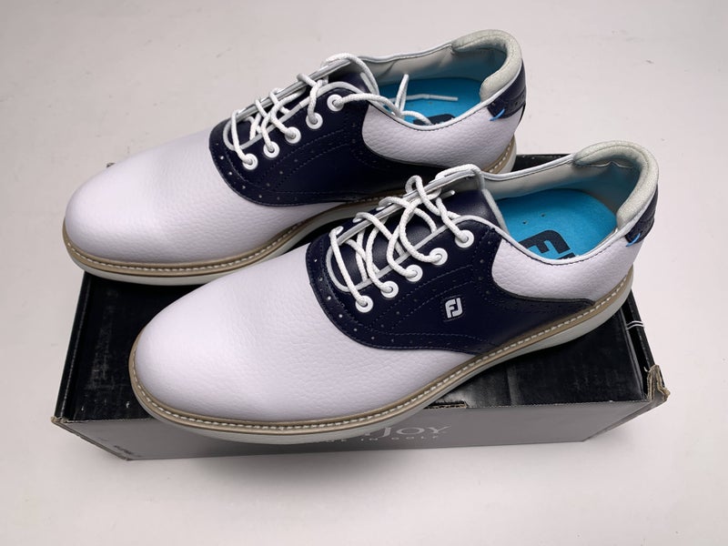 FootJoy FJ Traditions Golf Shoes White Navy Men's SZ 10 (57899)