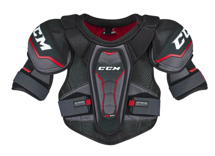 CCM Jetspeed FT 370 LE Shoulder Pads - Junior Medium - black and red - preowned