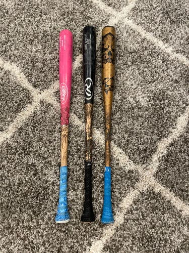 Pink Louisville Slugger Wood DeMarini Voodoo One Rawlings 325 Hard Maple Pro Wood