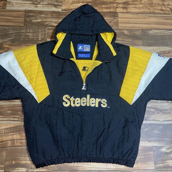 Vintage Pittsburgh Steelers Starter Puffer 1/2 Zip Jacket Size XL Classic Rare