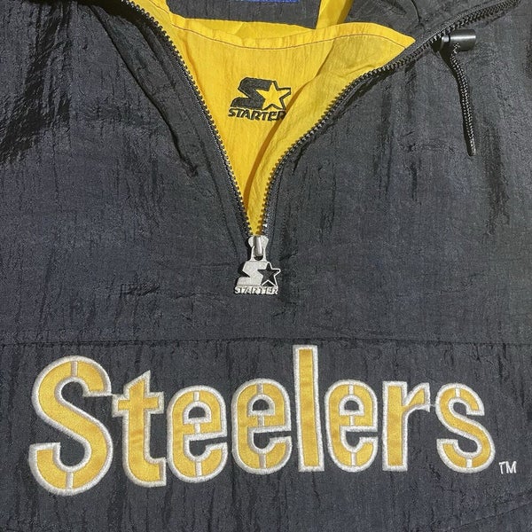 Vintage Pittsburgh Steelers Starter Puffer 1/2 Zip Jacket Size XL Classic Rare