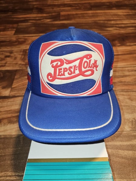 Vintage Rare Pepsi Cola 3 Stripe Mesh Truck Soda Drink Promo Hat Cap Snapback