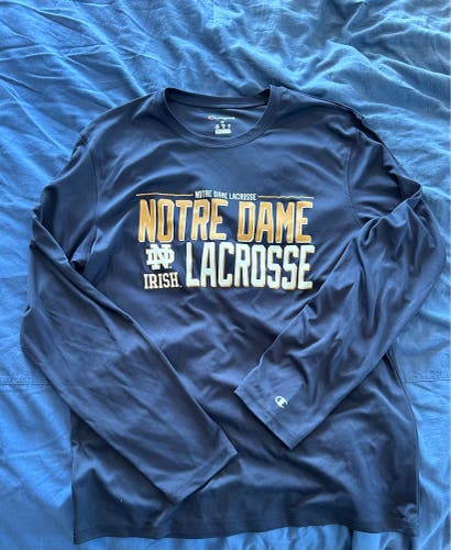 Notre Dame ND Lacrosee Champion Long Sleeve Shooter Shirt Medium