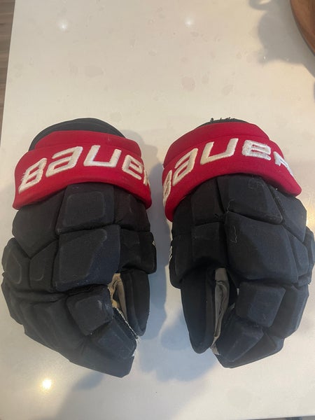 Used Bauer 14" Pro Stock Supreme Ultrasonic Gloves